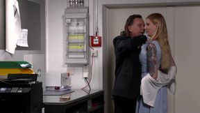 Caught by the Boss - as Punishment She Has to Blow Hard