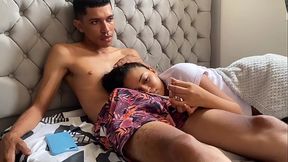 Stepbrother shows her his penis to make her happy