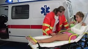 A stunning German teen gets banged hard in the ambulance