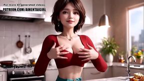 Big Hero 6 Aunt Cass cosplay Sensual Nipple Play and Passionate Kitchen POV Sex | Uncensored Hentai AI generated