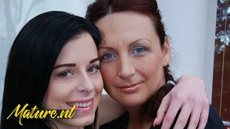 Voluptuous MILF Teaches Young Redhead Intimate Shaved Pussy Play