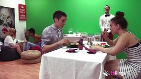 Hunged Naked Guy Wants To Cum Over Sex Chubby Legs At The Dinner Orgy