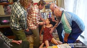 Monster Shlong Gang : Small Stepdaughter Shared With Fellas