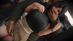 Teen get creampie in public train