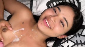 My stepsister begins to touch my penis to seduce me.