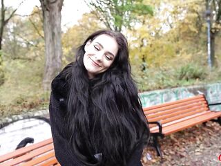 German Scout - Pink Bush Saggy Boobs Cutie Alexa Mouth Pick up for Casting Screw