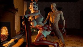 Teen babe gets rough anal sex on Christmas in uncensored 3D anime