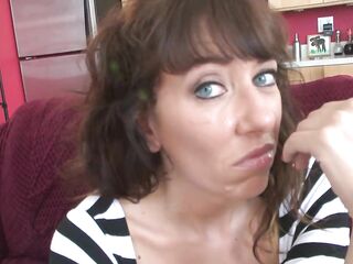 Older brunette hair with giant bazookas gets arrested