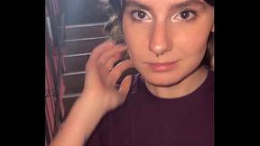 Public staircase blowjob with the mistress Darcy Dark