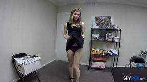 Skinny Young Whore Don't Want To Lose Her Job In Office