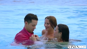 ”VIXEN Two Best Friends On Vacation Sneak Into DJs House For Wild Threeway”