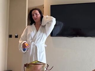 Trying on swimsuits in front of stepson leads to ardent sex