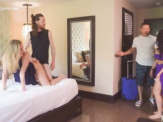 Hotel Room Mix-up - Strangers Full Exchange Foursome