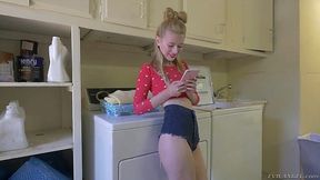 Filthy blond chick Kennedy Kressler is impaled on a hard long dick