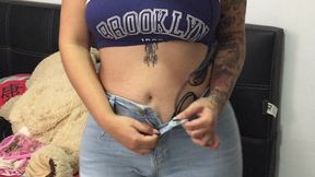 My hot friend masturbates on the couch until she orgasms.