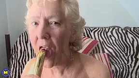 Horny Grandma Shows Her Naked Body