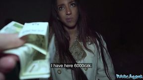 Sexy babe is ready to engage in public lust in amateur pov for money.