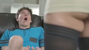 ”Stepmum Sheena Ryder caught her lazy butt stepson jerking off”