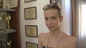 Small titted chick is bouncing on monster cock in POV