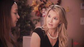 Blonde milf cheats with another woman and eats pussy