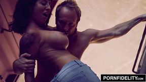 Inked MILF Dollie Darko loves it when a big cock tears her ass in a rough manner