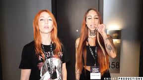 French teen Barbi Kush and Red Firesquirt find a man's hidden cock in an FFM threesome