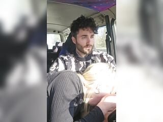 Car bj glad yummy cum in throat