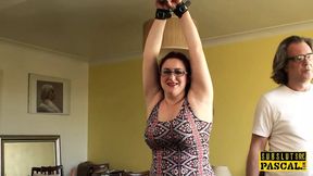 Chubby british sub cumswallows after roughsex