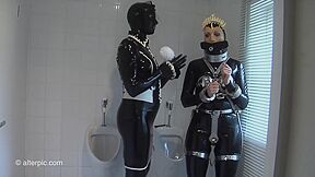 Excellent Porn Scene Big Tits Newest Youve Seen :: Latex Dominatrixes *** Submissive in Bathroom