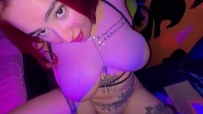 POV fuck with hot inked BBW redhead stripper in VIP room