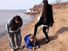 LICKING GIRLS FEET - Sarah And Victoria - Humiliation By