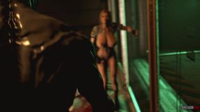 Policewoman Tina Armstrong gets double penetrated by zombies with big 3d cocks