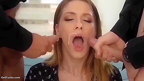 Double Facial Cumshots Compilation