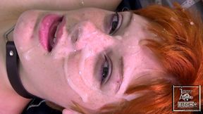 Sexy Redhead teen gets a huge face full of CUM from a small cock