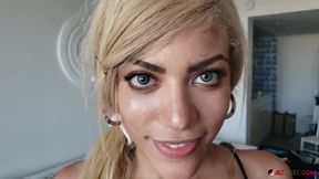 Monster silicone boobs - POV Blowjob, Handjob & Pussy Drilling