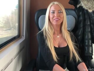 Kinky doxy in Hamburg - German golden-haired gets drilled hard in all holes + cum face