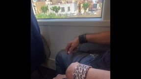 Blonde MILF accidentally gets her handjob cammed on the train