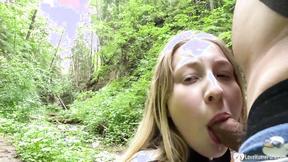 ”GF gets a facial in the woods”