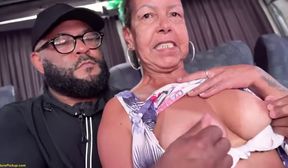 ebony granny ass fucked in driving van