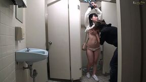 Japanese couple gets pleasure with hands and toys in public