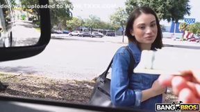 Liv Wild is giving a handjob to a horny man and getting banged in a van