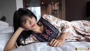 JohnTronX - Gorgeous shy girl shows me her hairy pussy and sucks my dick in POV fashion