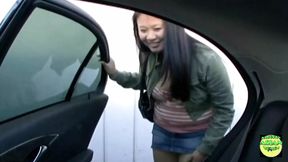 Very Cute Asian Slut Has Unbelievable Car Sex with Super Lucky Guy