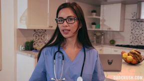 Daddy fucks horny Latina nurse