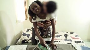 Super Tight 18yo Ebony Maid Banged Raw On The Clock By Hung American Boss