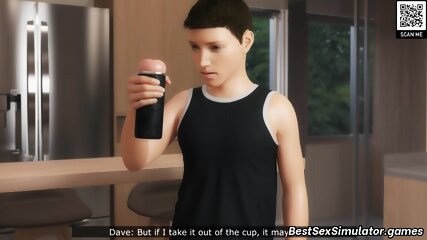 Short hair 3D MILF fucked by stepson