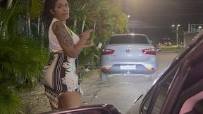 My Stepsister's Boyfriend Fucked Me in His Car, Then Busted a Nut on My Face Right on the Street