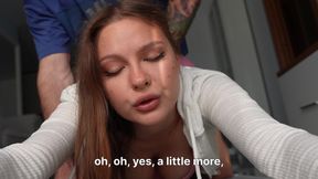 Stretch with stepmom ended with powerful squirt