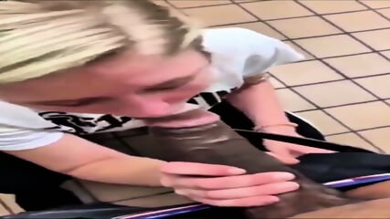 White Girl Handles Huge Black Cock