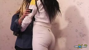 Italian MILF lesbians 69 and deep kisses